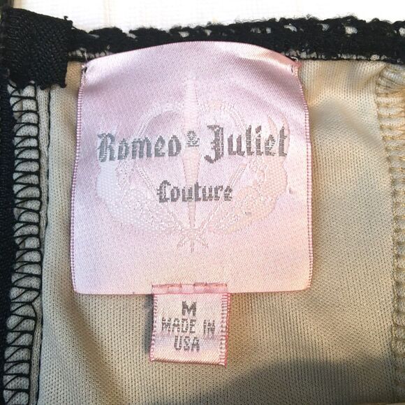 Romeo & Juliet Couture Black Lace Strapless Dress Jr MED - Picture 6 of 8